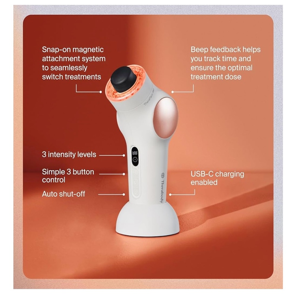 Therabody Facial Device in White and Rose Gold - Picture 5 of 9
